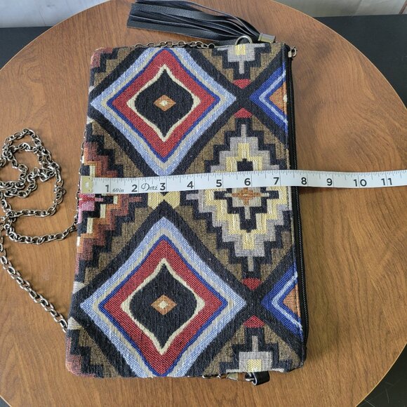 BAM Forever Clutch or Crossbody Purse. Rectangle bag with geometric, tribal EUC - Picture 13 of 14